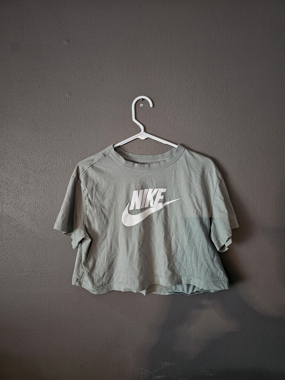 Nike Sage Green Cropped Logo Tee